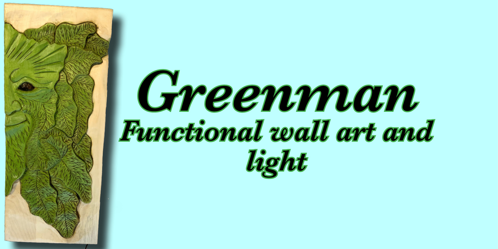 half greenman wall lightand wall art hand-carved and hand-painted true one of a kind artwork